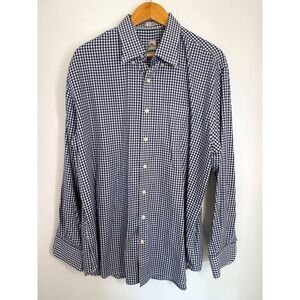 Peter Millar Size XL Gingham Checkered Nanotex Easy Care Button Down‎ Mens Shirt